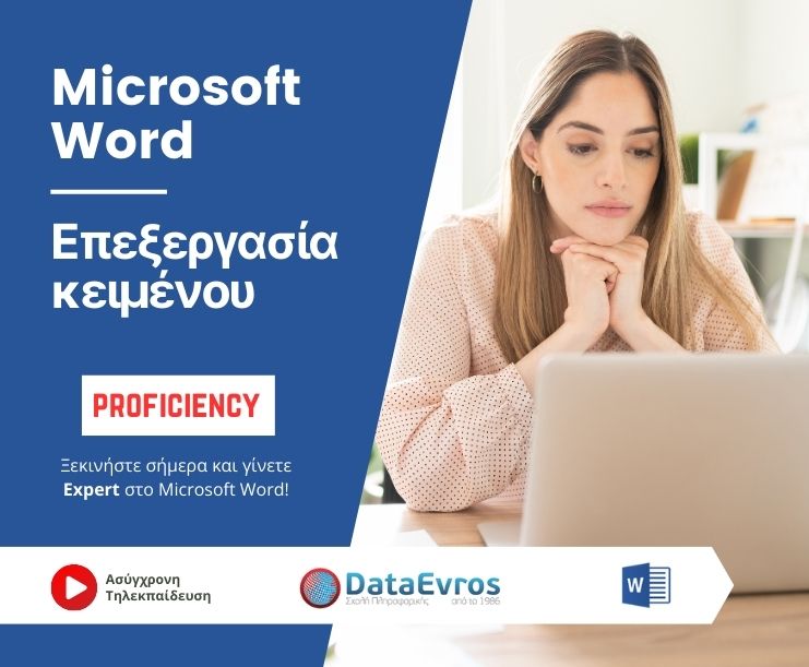 Επεξεργασία κειμένου Microsoft Word Proficiency level